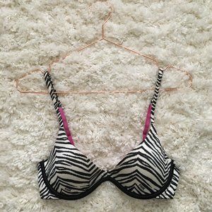 VS PINK ZEBRA PRINT SCOOPNECK BRA 34B